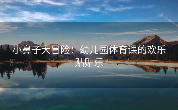 小鼻子大冒险：幼儿园体育课的欢乐贴贴乐