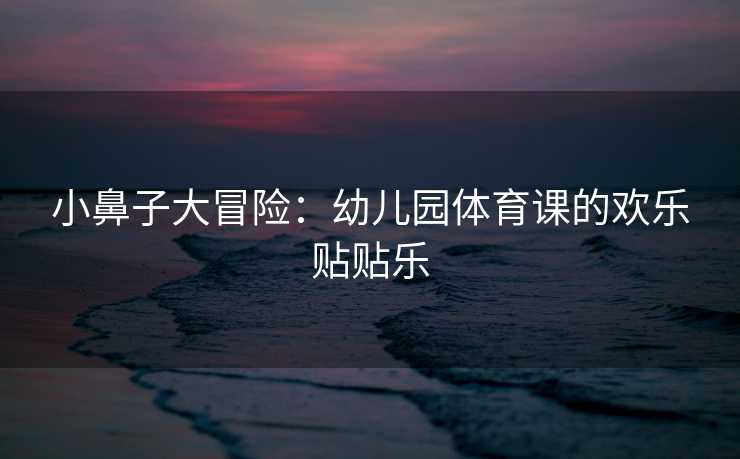 小鼻子大冒险：幼儿园体育课的欢乐贴贴乐