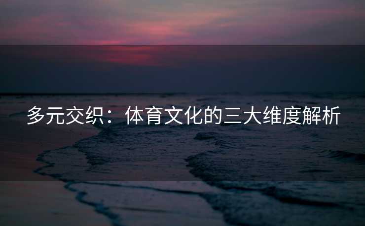 多元交织：体育文化的三大维度解析