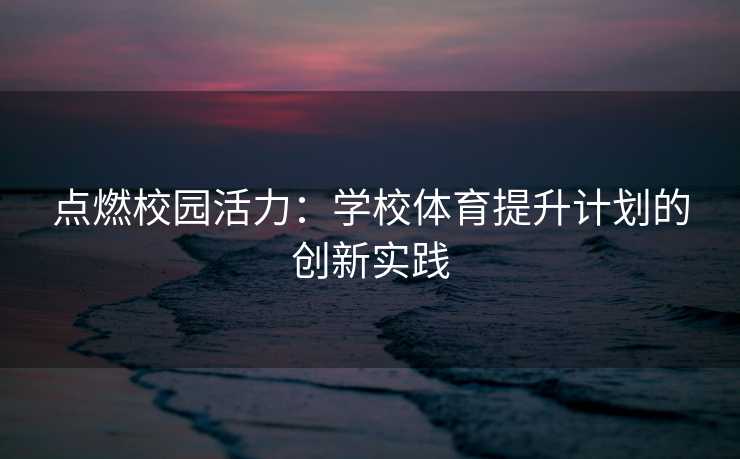 点燃校园活力：学校体育提升计划的创新实践