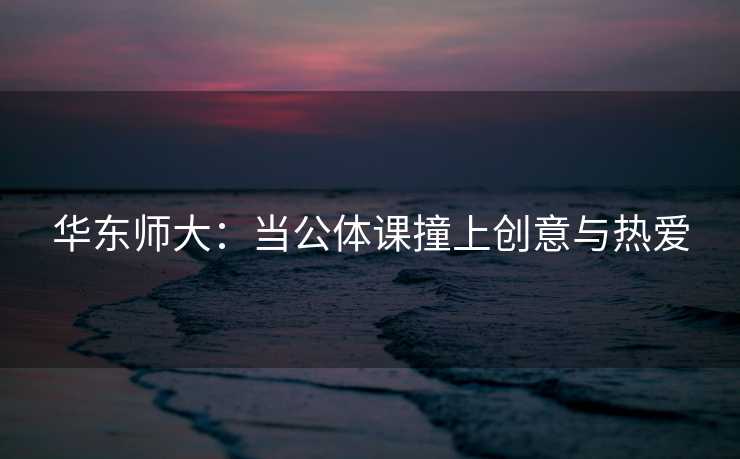 华东师大：当公体课撞上创意与热爱