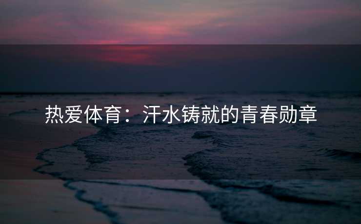 热爱体育：汗水铸就的青春勋章